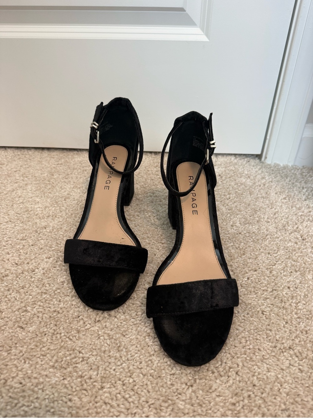 Crushed Velvet Strappy Heels